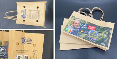 China Material amigável regenerative de empacotamento reciclado de Eco do saco poli de papel à venda
