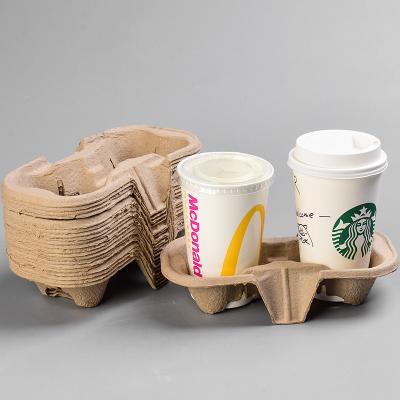 China Lightweight Molded Pulp Packaging Shockproof Coffee Pulp Tray Biodegradable for sale