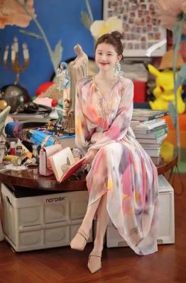 Silk Elastic Twill 20MM Antiflaming Anti-Wrinkle Scarf Digital printed Design for fashion luxury Dress