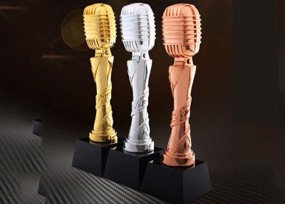 China Microphone Design Custom Trophy Awards Resin Material Made For Musical Activities for sale