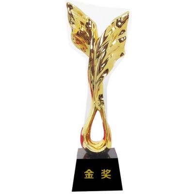 China Wing Honor Height 11 Inch Resin Trophy Cup Simple Modern Design for sale