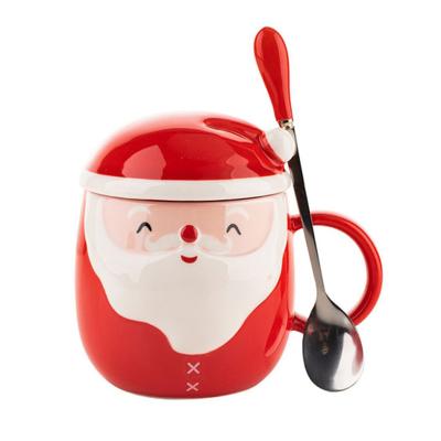 China Cute and Festive Christmas Ceramic Mug Holiday Gift Water Cup Creative Personality Mug for sale