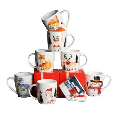 China Christmas Mug 400ml Creative Couple Coffee Cup Breakfast Milk Cup Festival Gift ceramic christmas mug for sale