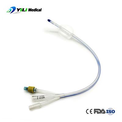China Medical Disposable Three way Silicone Urethral Catheter with Balloon for sale