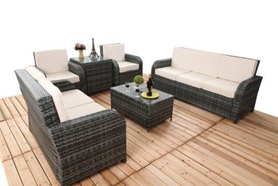 China 6 PCS Chair Back Adjustable Rattan Sofa Set With Powder Coated Steel Frame for sale