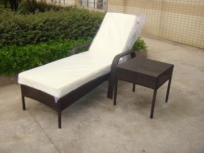 China Outdoor Pool side Sun Lounge Daybed Set Poly Rattan Furniture Cushion Cover for sale