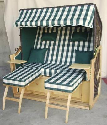 China All Weather 2 Seat Roofed Wicker Beach Chair & Strandkorb For Garden for sale