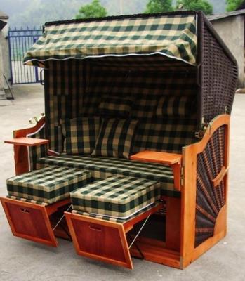 China All Weather Waterproof Roofed Wicker Beach Chair With Two Seat for sale