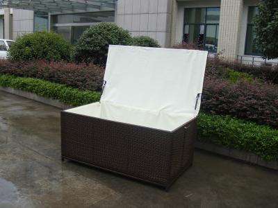 China Storeroom Brown Plastic Resin Wicker Storage Box , UV Resistant for sale