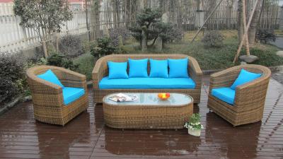 Chine sofa à extrémité élevé réglé de rotin de qualité du jardin 5pcs de sofa en osier extérieur de rotin à vendre