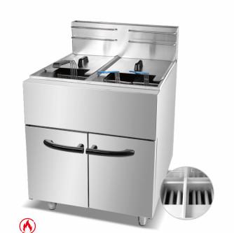 China Gas Fryer with 2 Burners 30kg 11.2kw Cooking Equipment Commercial Cooking Equipment 220V Voltage à venda