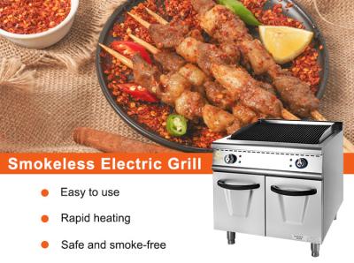China Commercial Gas Grill With Cabinet 17L LPG/NG Gas Consumption Stainless Steel Cooker en venta