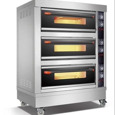 China 3 Deck Oven 6 Pan Commercial Conveyor Electric Pizza Oven For Bakeries for sale