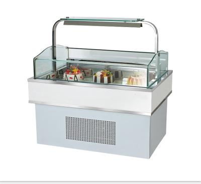 China Sandwich Refrigerated Cake Display Case Square Shape Glass Cake Cabinet for sale