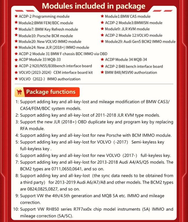 Yanhua ACDP-2 Locksmith Package for BMW Land Rover Porsche VW Audi