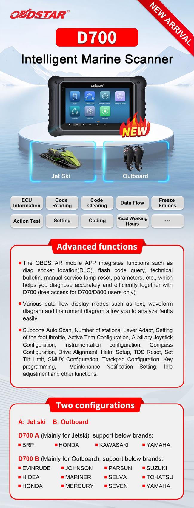 OBDSTAR D700 Intelligent Marine Scanner