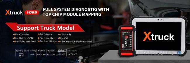 Truck OBD2 Scanner Adapter Multi Brand Diagnostic Tool Xtruck HDD Y009 with FZG1 Tab 0