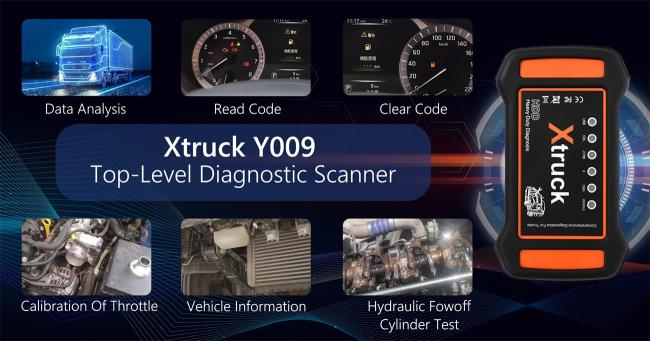 Truck OBD2 Scanner Adapter Multi Brand Diagnostic Tool Xtruck HDD Y009 with FZG1 Tab 3