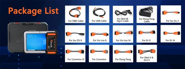 Truck OBD2 Scanner Adapter Multi Brand Diagnostic Tool Xtruck HDD Y009 with FZG1 Tab 5