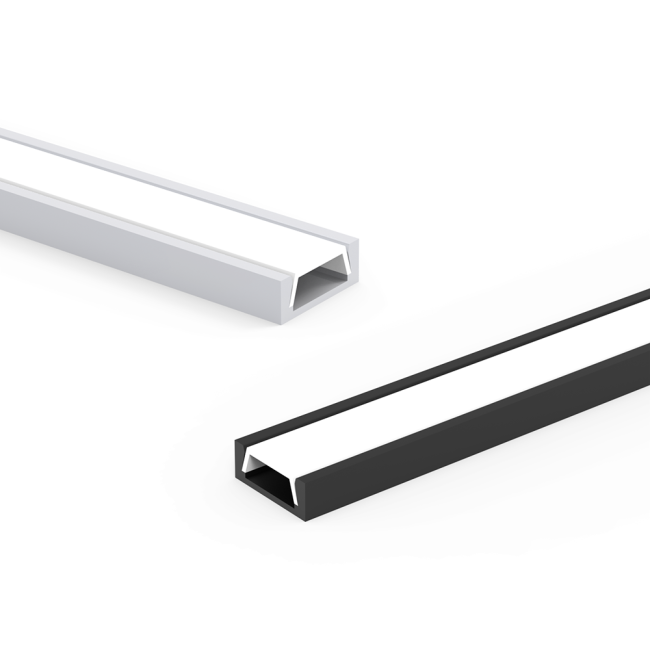 LED aluminum profile installation example showing recessed mounting
