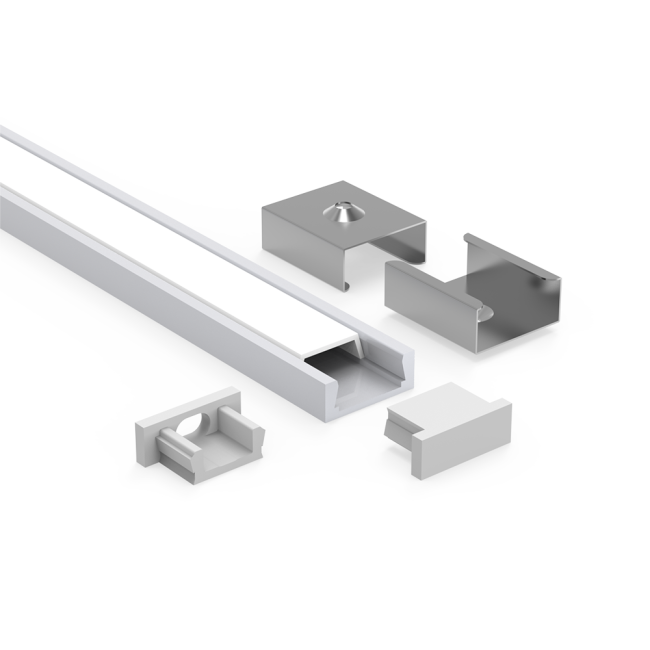 LED aluminum profile with polycarbonate diffuser installed