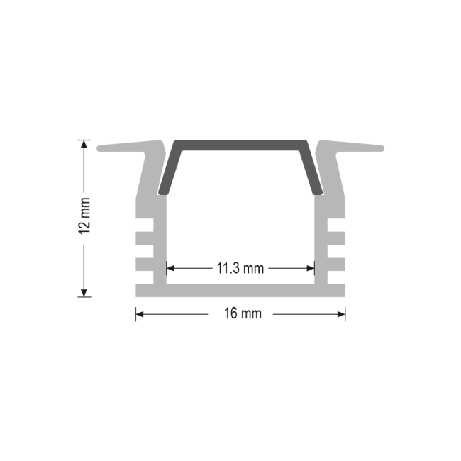 LED aluminum profile with polycarbonate diffuser installed