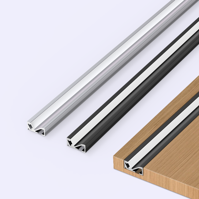 LED aluminum profile installation example showing recessed mounting