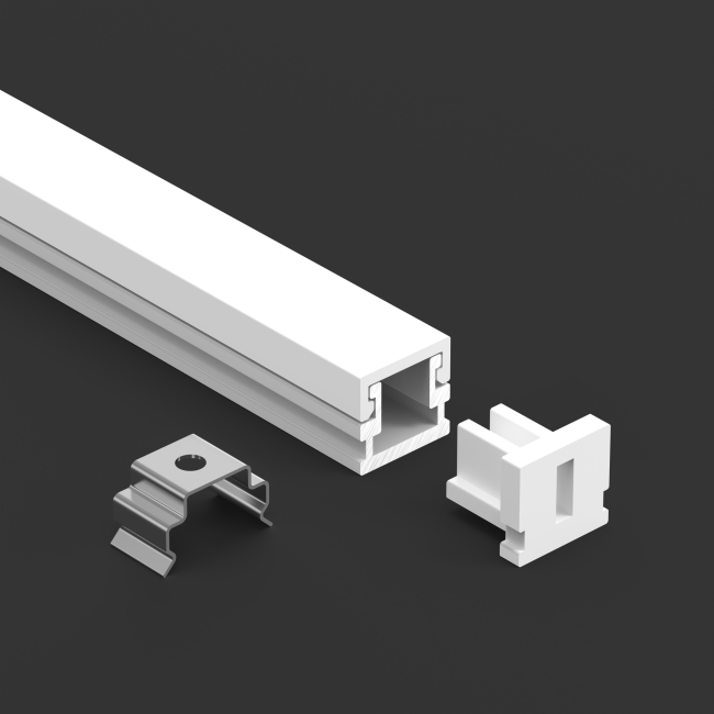 LED aluminum profile installation example showing recessed mounting