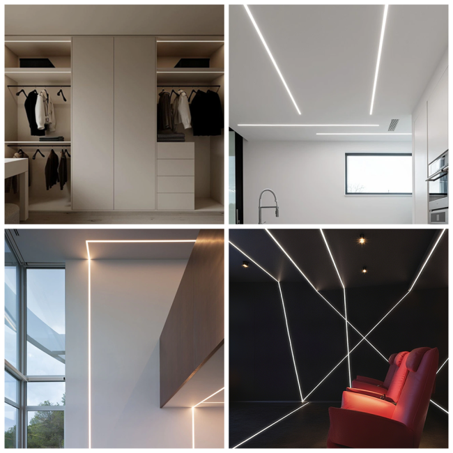 LED aluminum profile with polycarbonate diffuser installed
