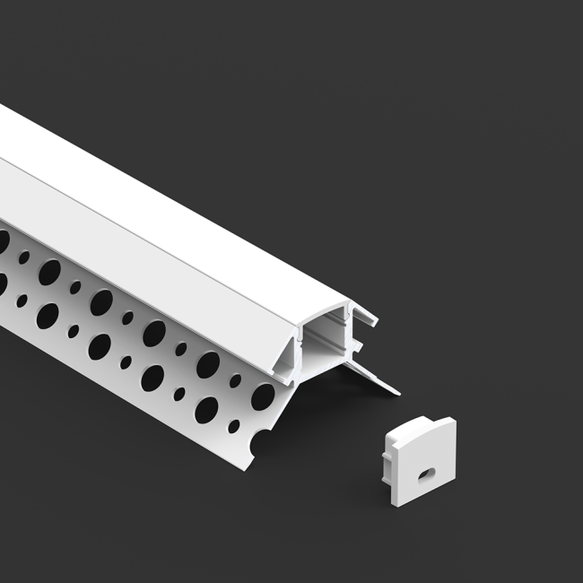 LED aluminum profile installation example showing recessed mounting