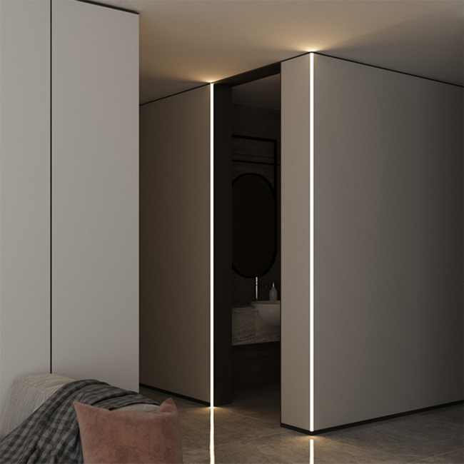 LED aluminum profile with polycarbonate diffuser installed