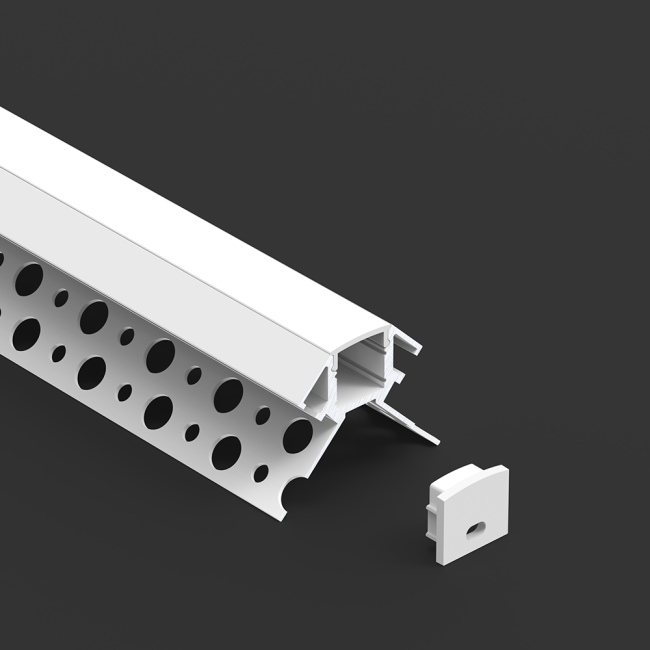 LED aluminum profile installation example showing recessed mounting