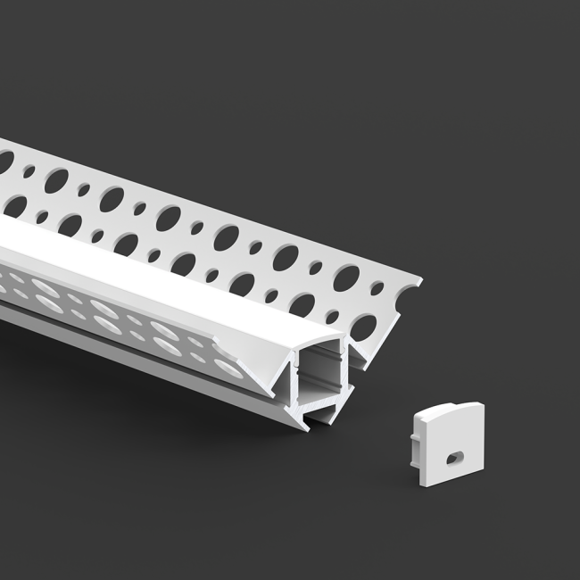 Close-up view of LED aluminum profile construction
