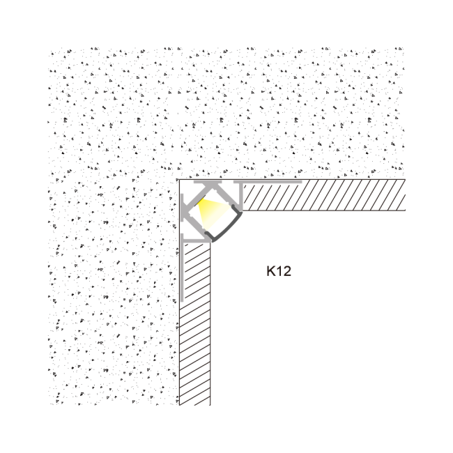 LED aluminum profile with polycarbonate diffuser installed