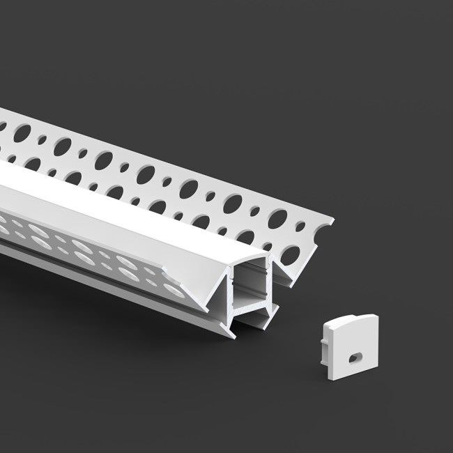 LED aluminum profile installation example showing recessed mounting