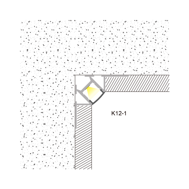 Cross-section diagram of LED aluminum profile