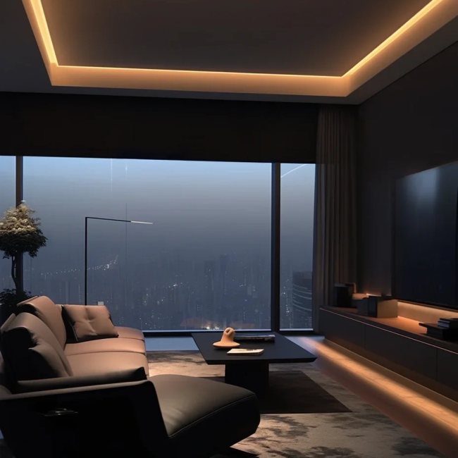 LED aluminum profile with polycarbonate diffuser installed