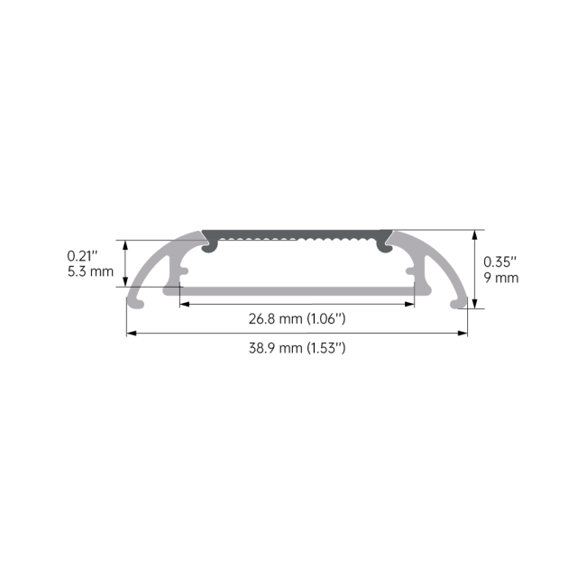 LED aluminum profile with polycarbonate diffuser installed