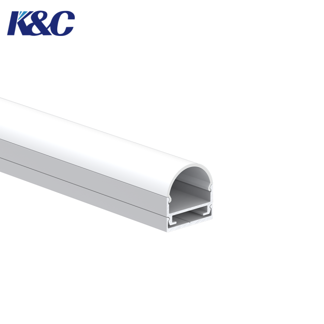 Close-up view of LED aluminum profile construction