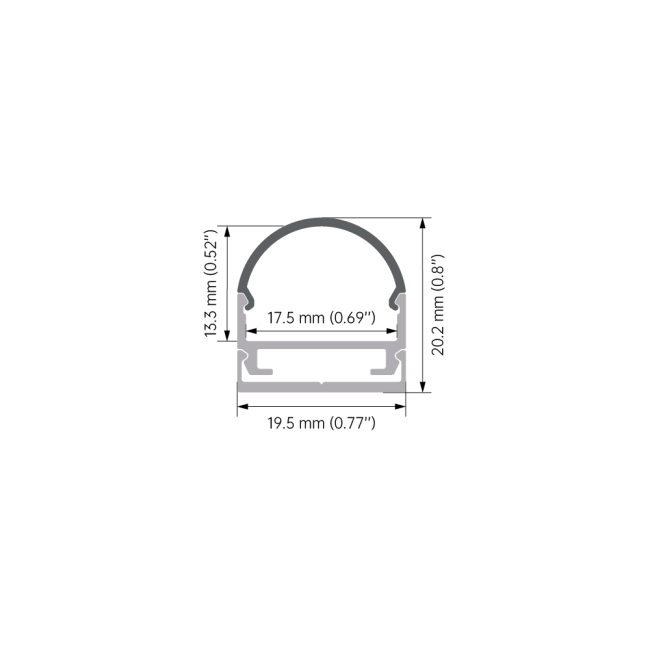 Cross-section diagram of LED aluminum profile