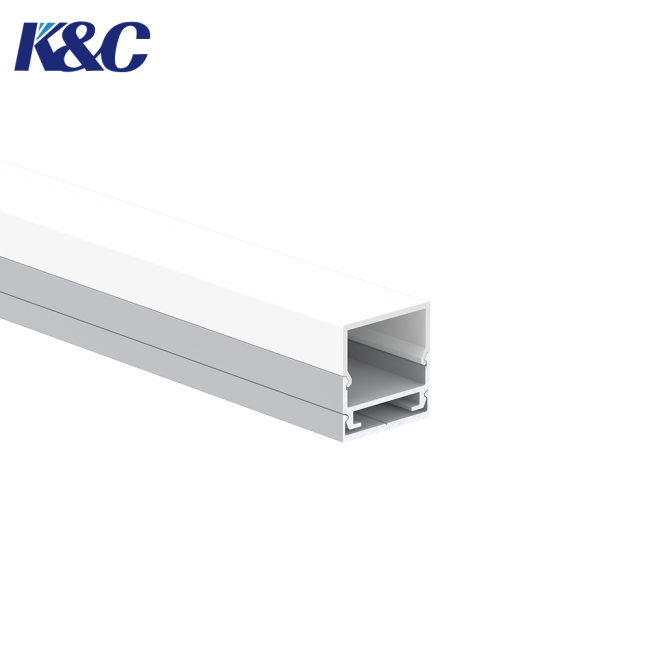 Close-up view of LED aluminum profile construction