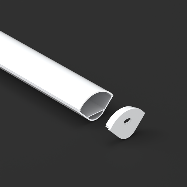 Close-up view of LED aluminum profile construction