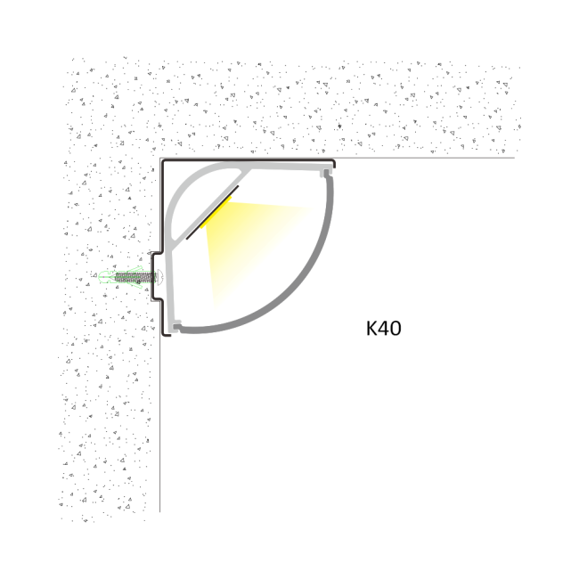 Cross-section diagram of LED aluminum profile