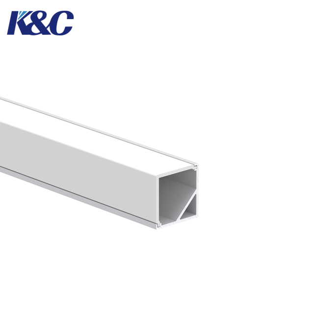 Close-up view of LED aluminum profile construction