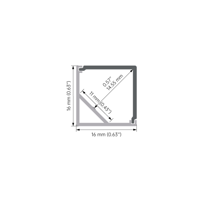 LED aluminum profile with polycarbonate diffuser installed