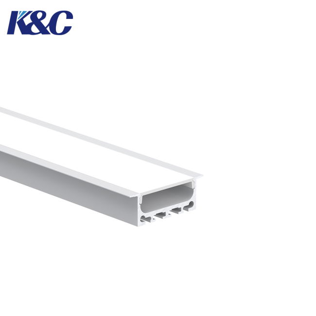 Close-up view of LED aluminum profile construction