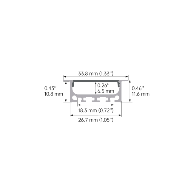 LED aluminum profile with polycarbonate diffuser installed