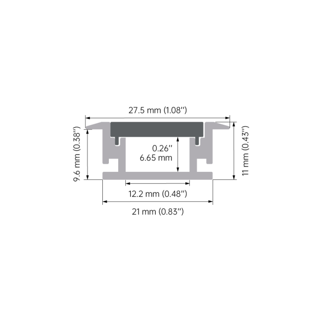 LED aluminum profile with polycarbonate diffuser installed