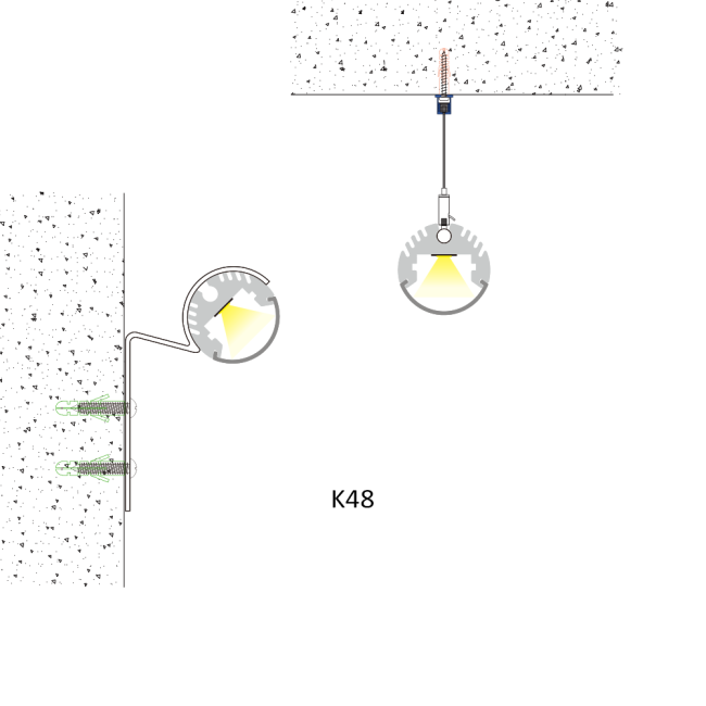 Cross-section diagram of LED aluminum profile