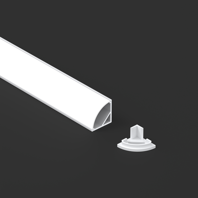 Close-up view of LED aluminum profile construction